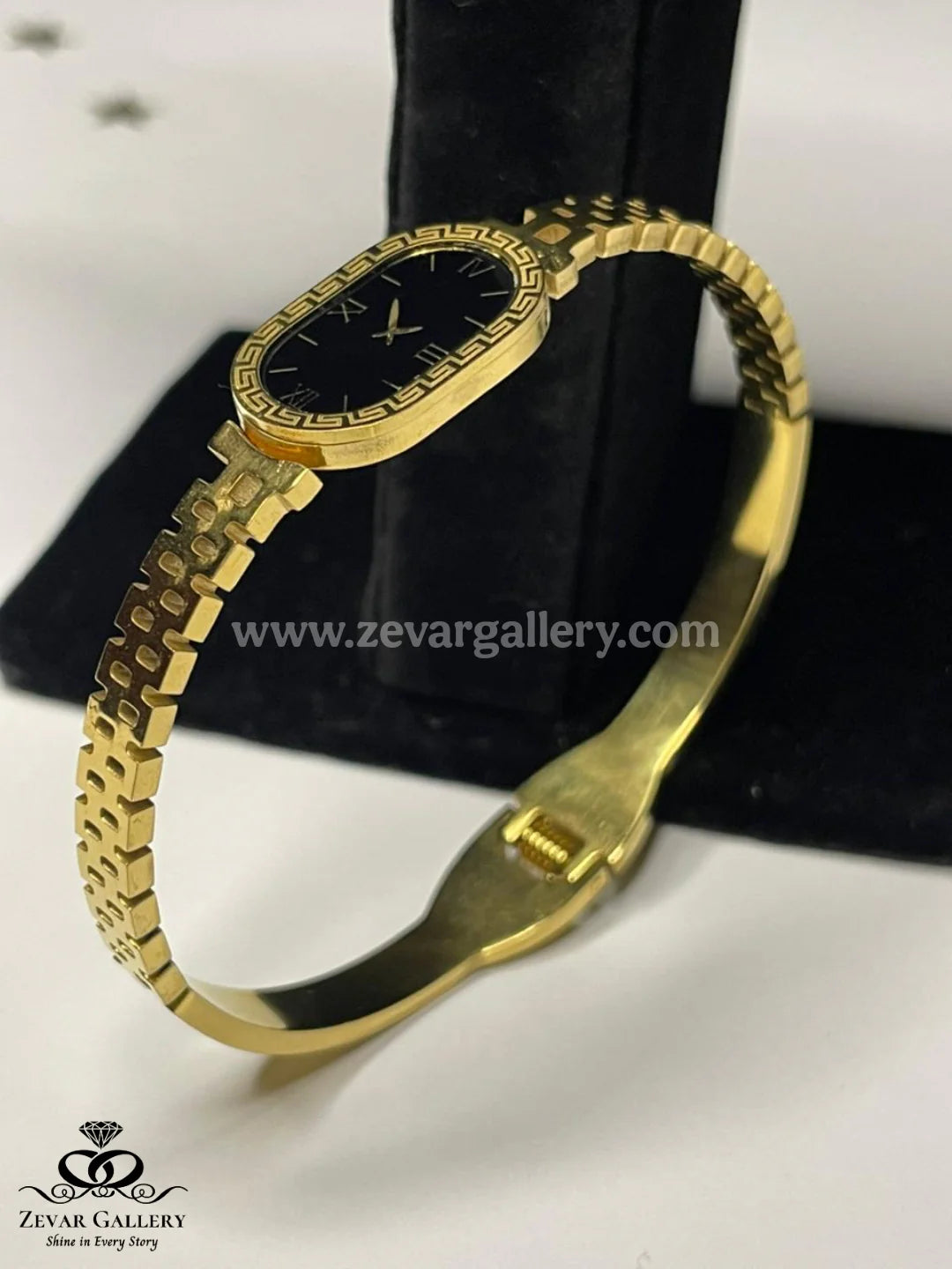 Stylish stainless steel watch design bangle for women by Zevar Gallery